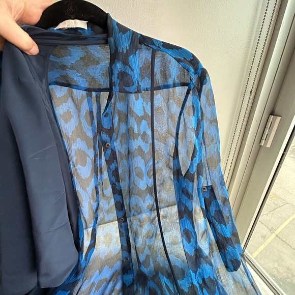 ADAM LIPPES silk long sleeve blouse and camisole <blue, print> - Picture 5 of 6